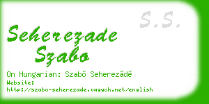 seherezade szabo business card